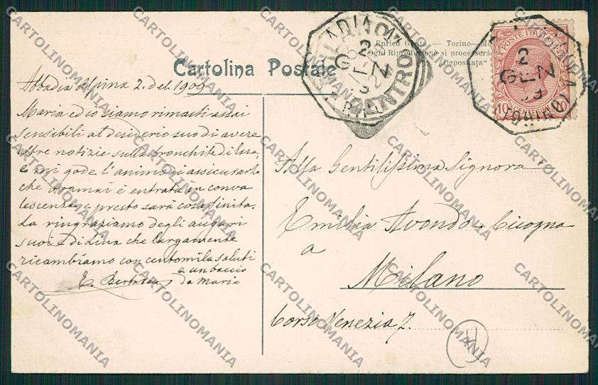 Torino Pinerolo Abbadia Alpina Genta cartolina QK1019 – retro