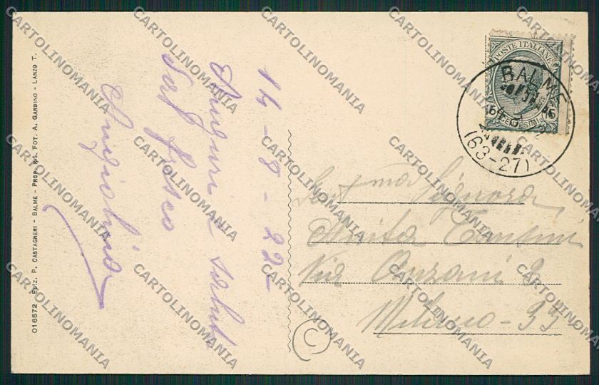 Torino Balme cartolina QK1022 – retro