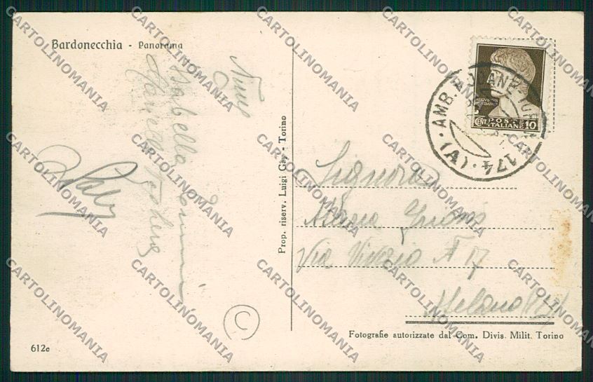 Torino Bardonecchia cartolina QK1037 – retro
