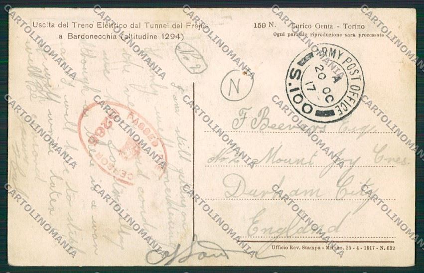Torino Bardonecchia Frejus Treno Genta cartolina QK1065 – retro