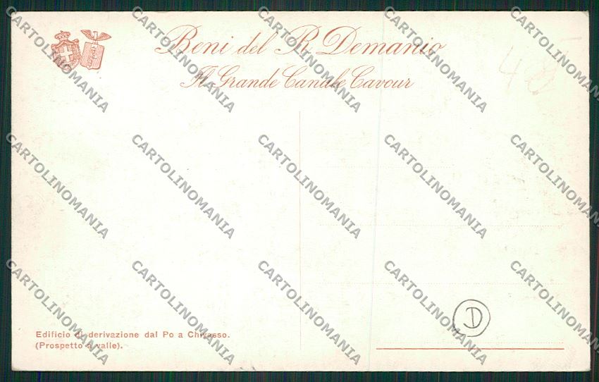 Torino Chivasso Canale Cavour cartolina QK1266 – retro