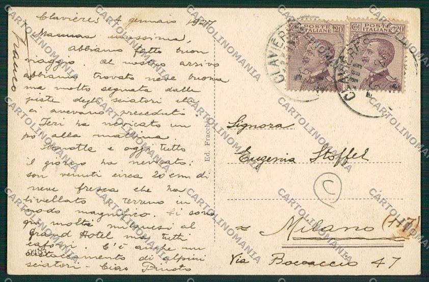 Torino Clavieres cartolina QK1296 – retro
