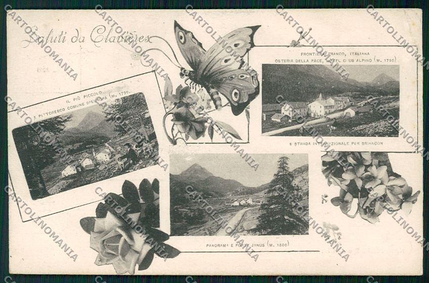 Torino Clavieres Saluti da PIEGHINE cartolina QK1310 – fronte