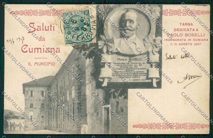 Torino Cumiana Saluti da PIEGA cartolina QK1352 – fronte
