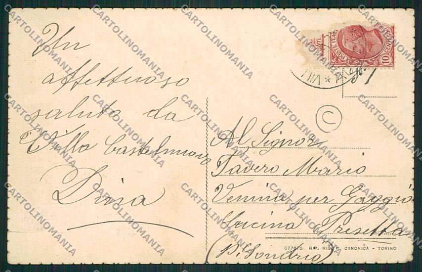 Torino Villa Castelnuovo cartolina QK1376 – retro