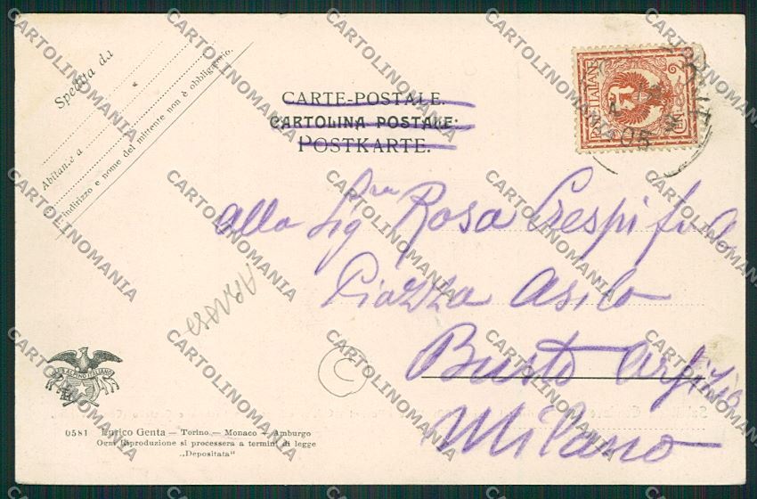 Torino Condove Genta ABRASA cartolina QK1378 – retro