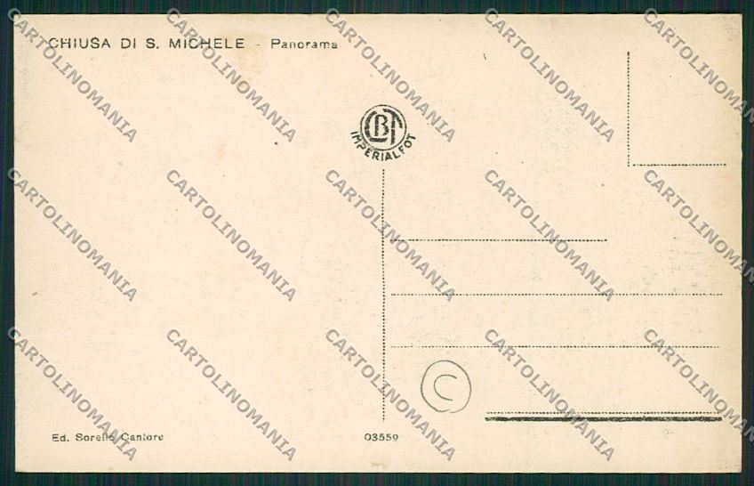 Torino Chiusa San Michele cartolina QK1379 – retro
