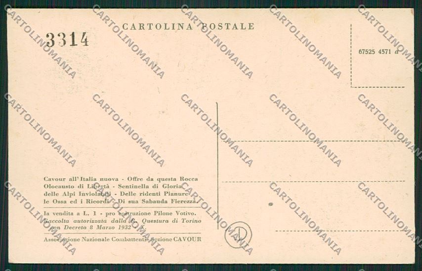 Torino Cavour cartolina QK1390 – retro