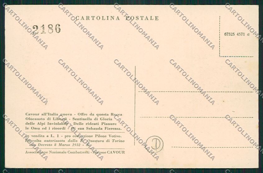Torino Cavour cartolina QK1392 – retro