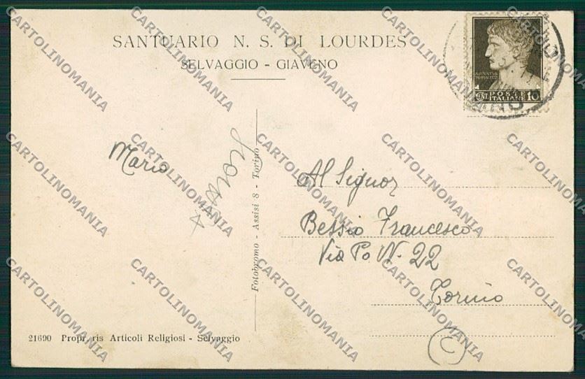 Torino Giaveno SCOLLATA cartolina QK1459 – retro