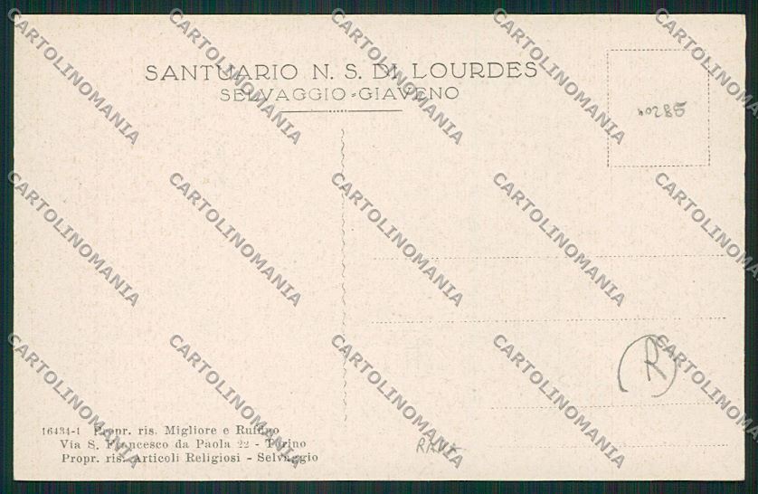 Torino Giaveno Savoia Alpini sagra cartolina QK1478 – retro