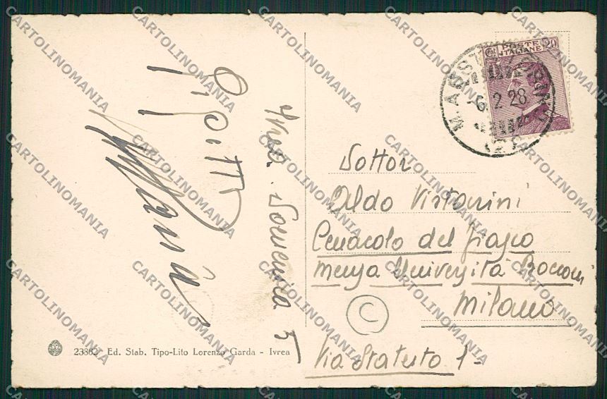 Torino Ivrea PIEGA cartolina QK1509 – retro