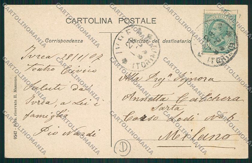 Torino Ivrea cartolina QK1515 – retro