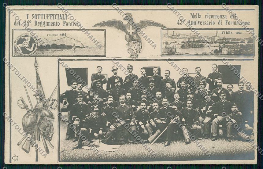Torino Ivrea Militari Fanteria Palermo Foto cartolina QK1534 – fronte