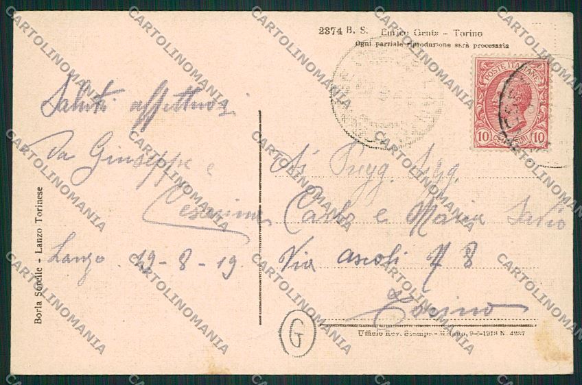 Torino Lanzo Stazione Genta cartolina QK1556 – retro