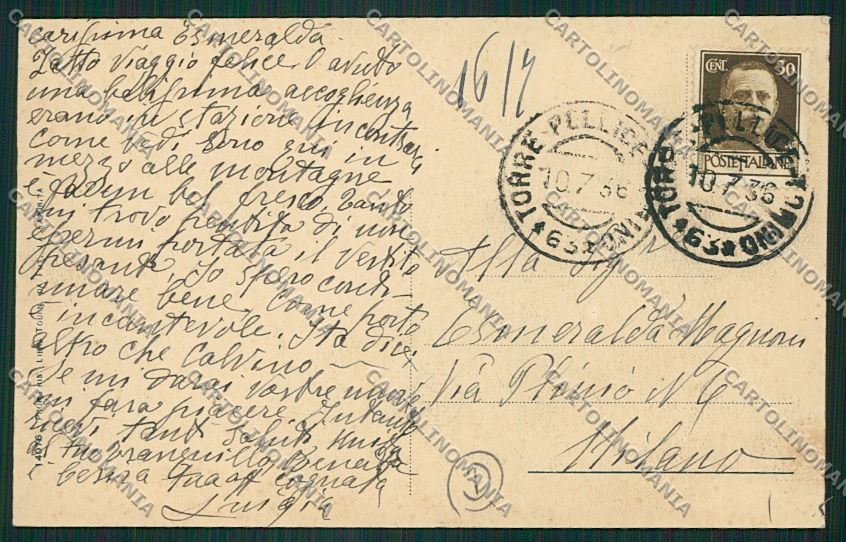Torino Luserna San Giovanni cartolina QK1581 – retro