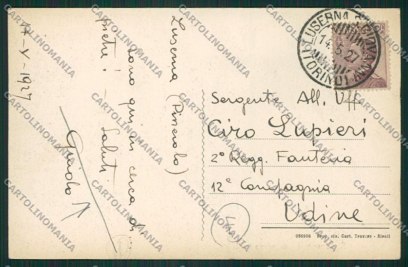 Torino Luserna San Giovanni PIEGA cartolina QK1583 – retro