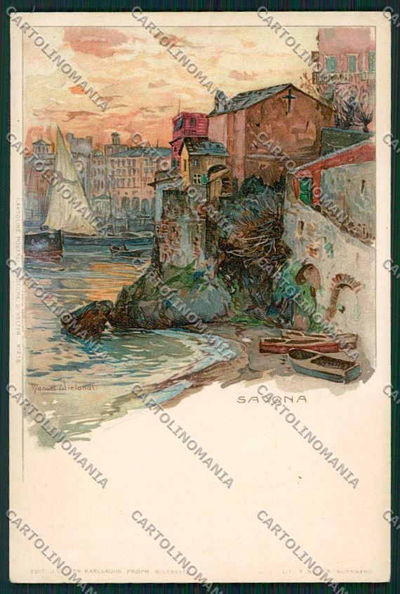 Wielandt Savona ABRASA cartolina QK1641 – fronte