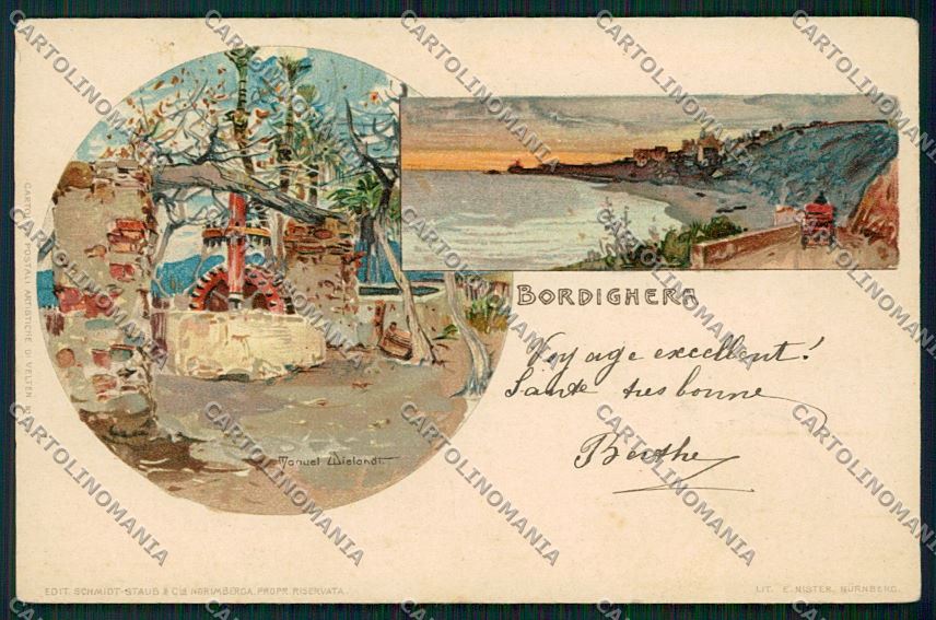 Wielandt Bordighera cartolina QK1653 – fronte