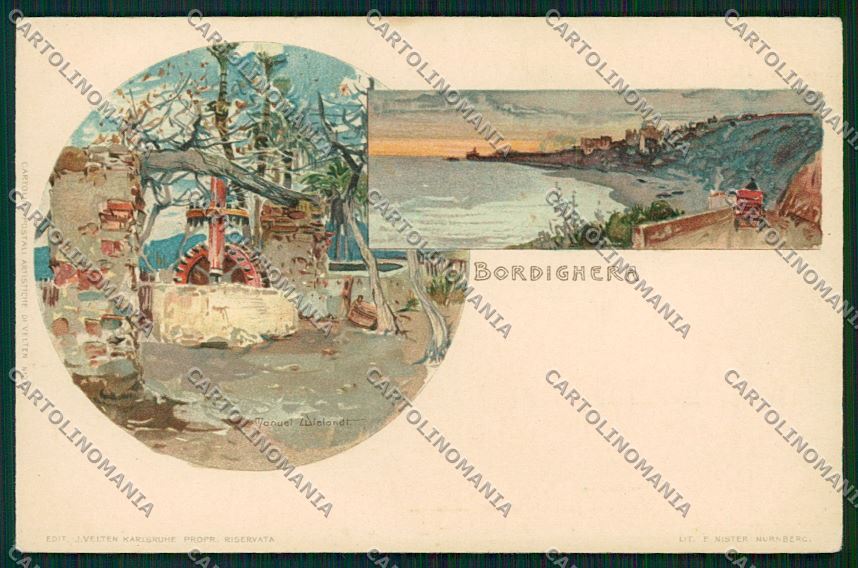 Wielandt Bordighera PIEGA cartolina QK1654 – fronte