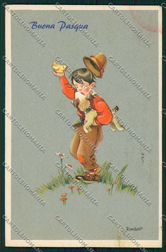 Bonfanti Augurale Child STRAPPO cartolina QK1678 – fronte