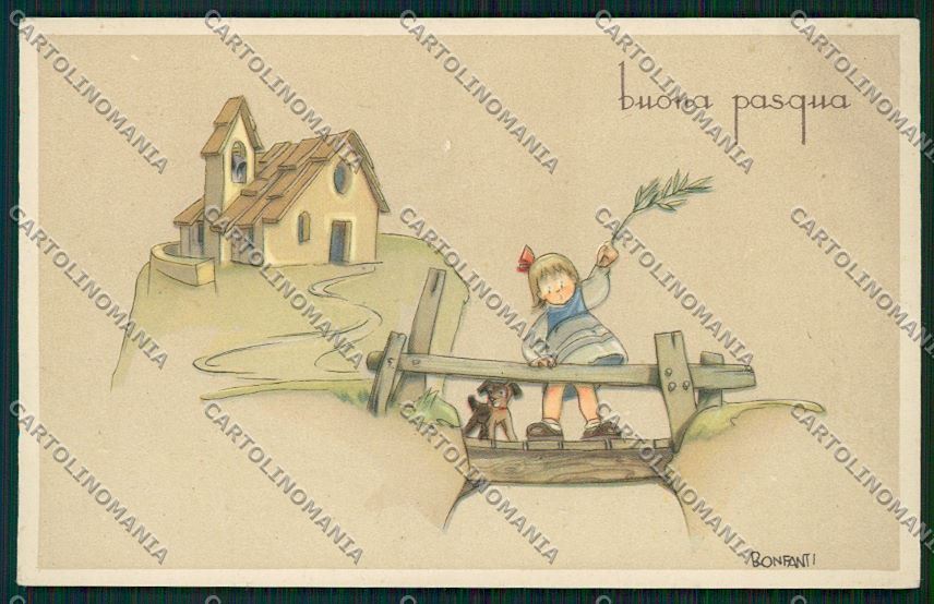 Bonfanti Augurale Child cartolina QK1683 – fronte
