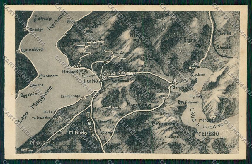 Varese Luino Mappa cartolina QK1776 – fronte