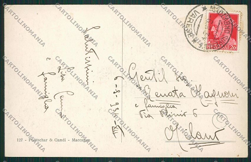 Varese Luino Colmegna cartolina QK1828 – retro