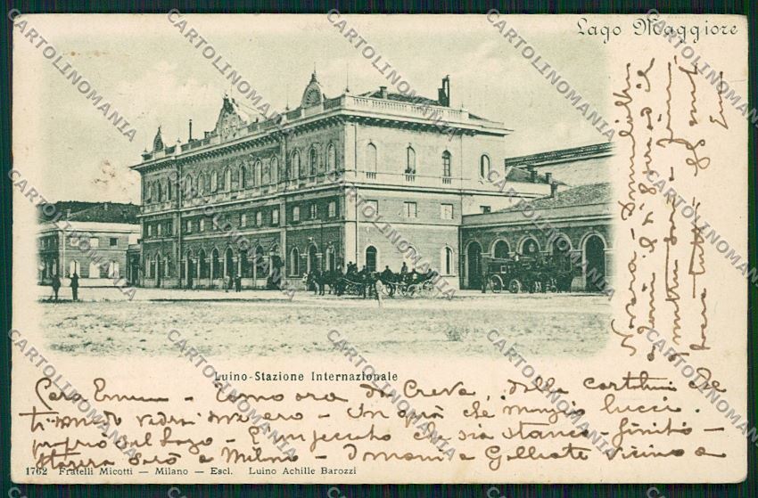Varese Luino Stazione PIEGA cartolina QK1840 – fronte