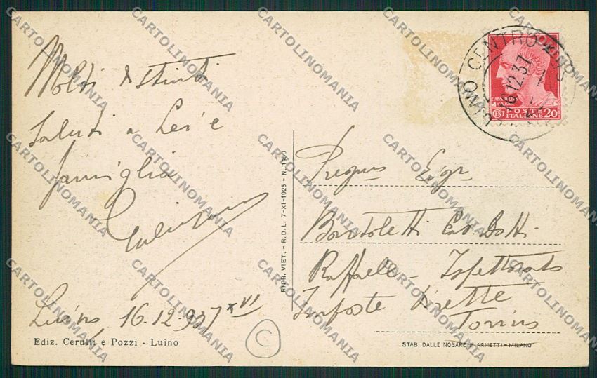 Varese Luino Creva cartolina QK1863 – retro