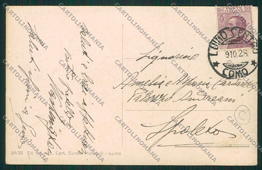 Varese Luino cartolina QK1871 – retro