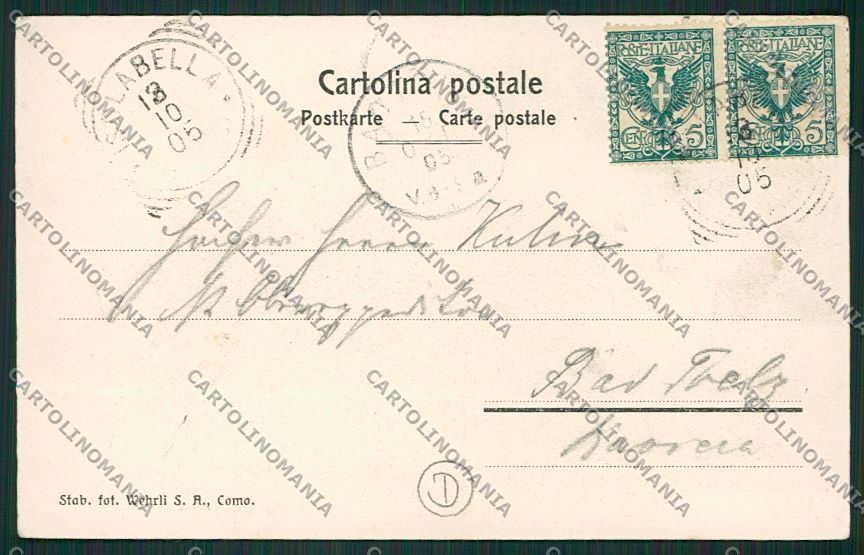 Varese Luino Garibaldi cartolina QK1904 – retro