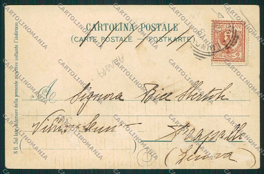 Varese Luino Garibaldi ABRASA PIEGHE cartolina QK1905 – retro