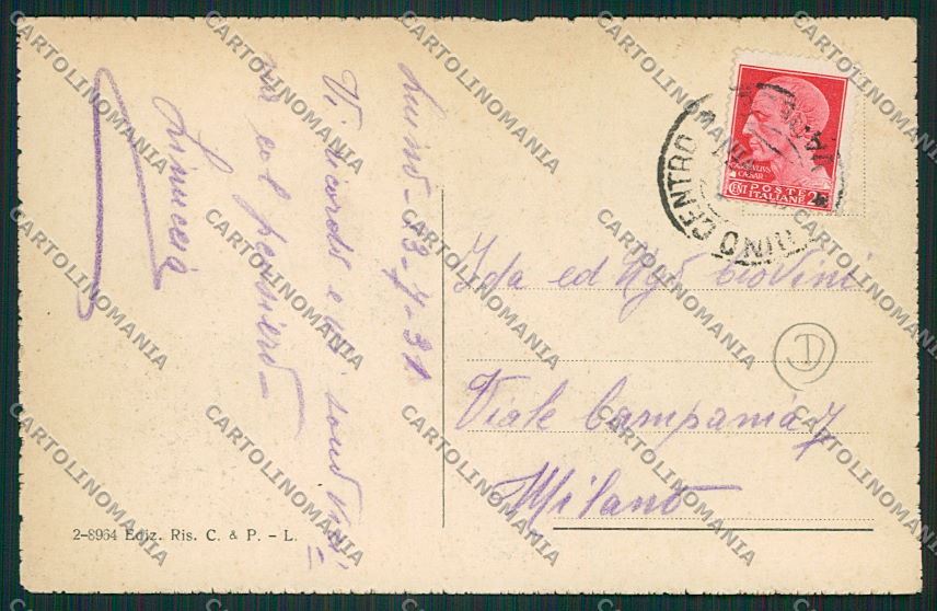 Varese Luino cartolina QK1925 – retro