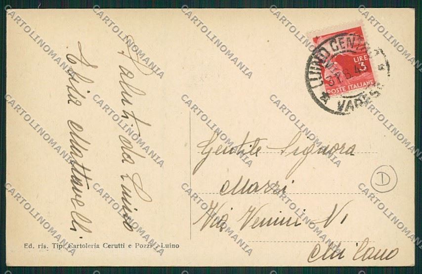 Varese Luino Battello cartolina QK1927 – retro