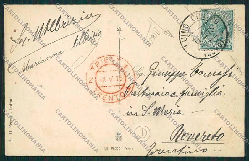 Varese Luino Battello PIEGA cartolina QK1930 – retro