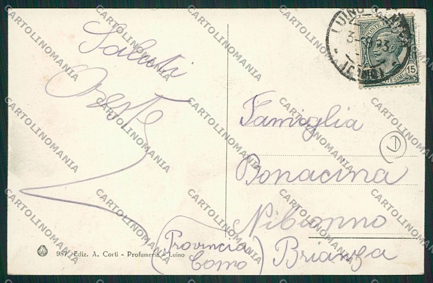 Varese Luino cartolina QK1954 – retro