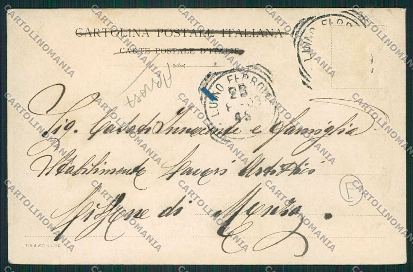 Varese Luino Chiaro di Luna ABRASA cartolina QK1985 – retro