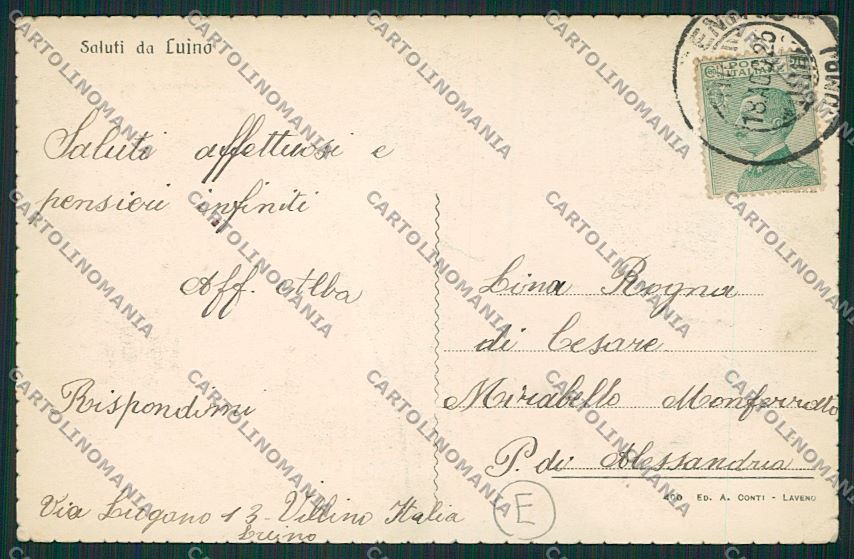 Varese Luino cartolina QK1989 – retro
