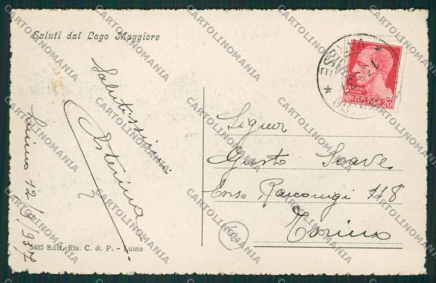 Varese Luino cartolina QK1991 – retro