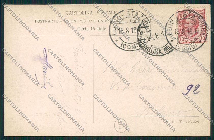 Varese Luino cartolina QK1995 – retro