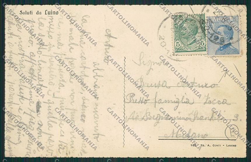 Varese Luino Battello PIEGA cartolina QK2018 – retro