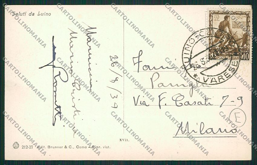 Varese Luino Battello cartolina QK2051 – retro