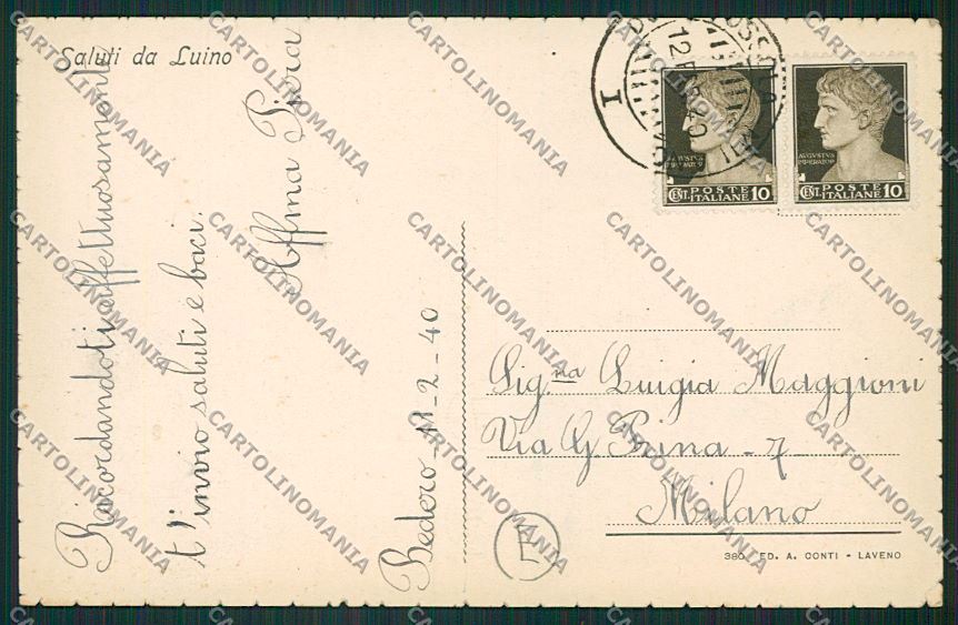 Varese Luino Battello cartolina QK2062 – retro