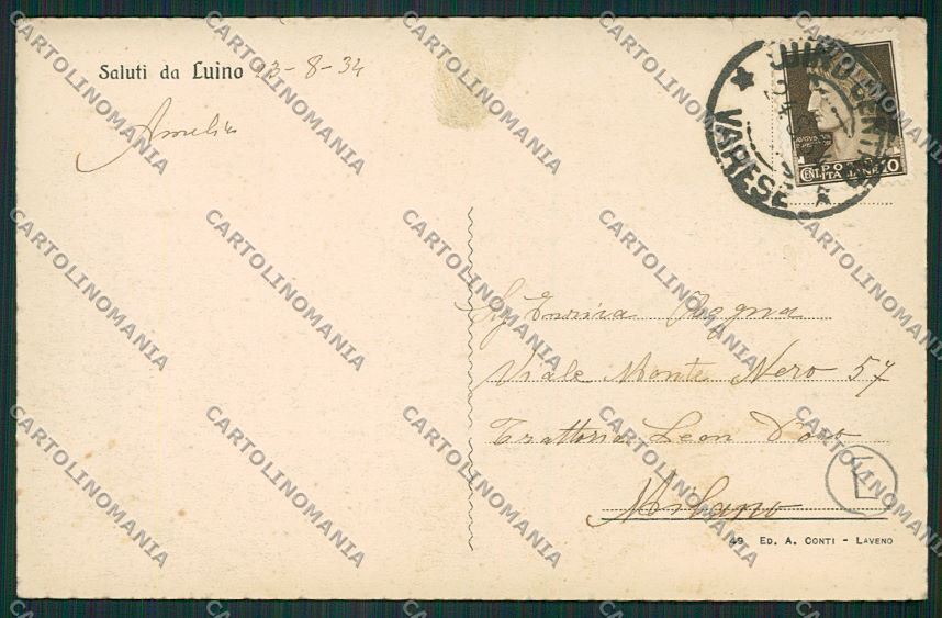 Varese Luino cartolina QK2073 – retro
