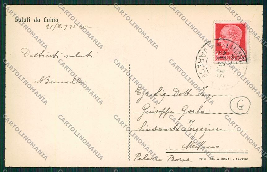 Varese Luino cartolina QK2131 – retro