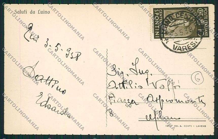 Varese Luino cartolina QK2132 – retro