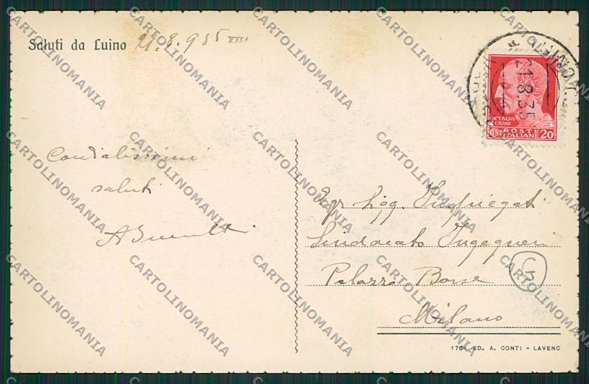 Varese Luino cartolina QK2134 – retro