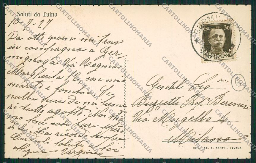 Varese Luino cartolina QK2135 – retro