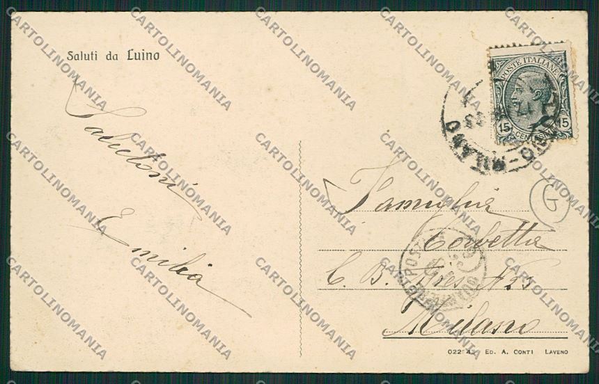 Varese Luino cartolina QK2150 – retro